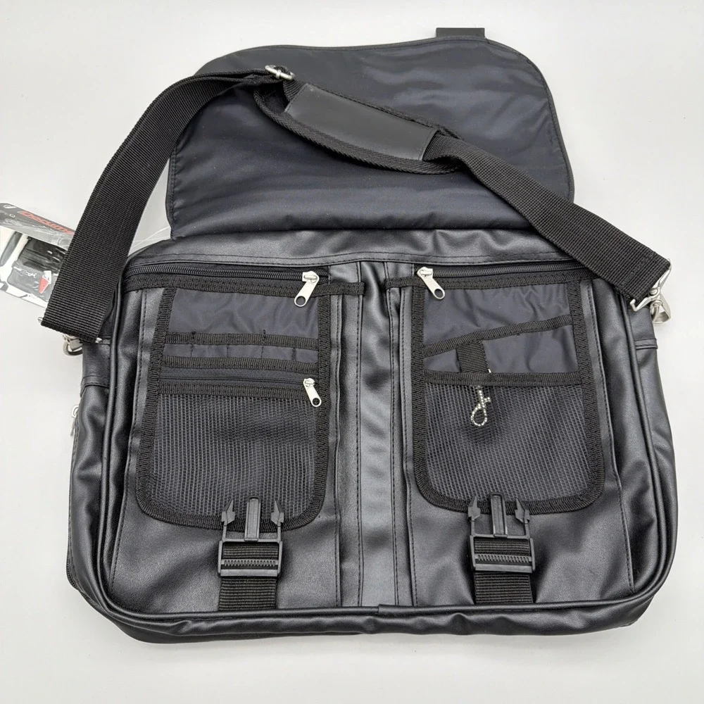 Ashten Document Bag Black NWT Multiple Pockets Carry Shoulder Strap Or Handles